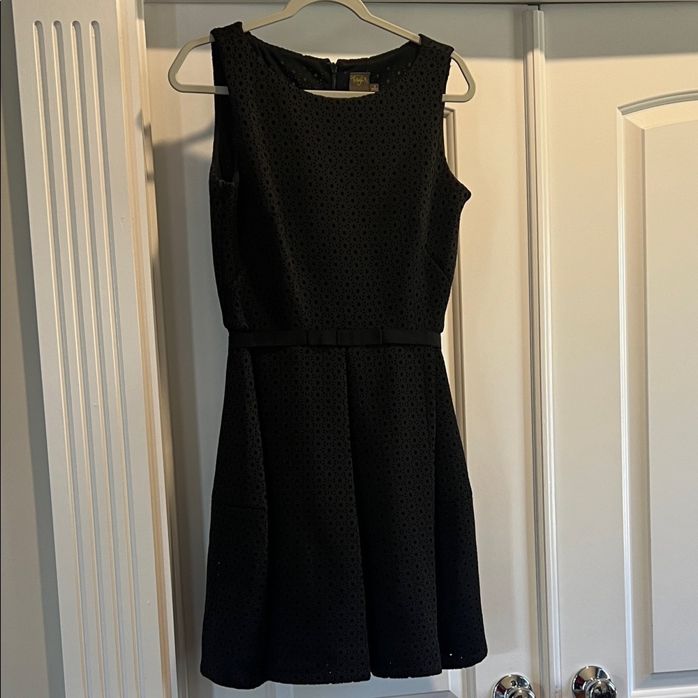 Taylor Black Textured Mini Dress